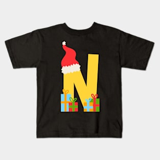 Christmas Letra N Kids T-Shirt